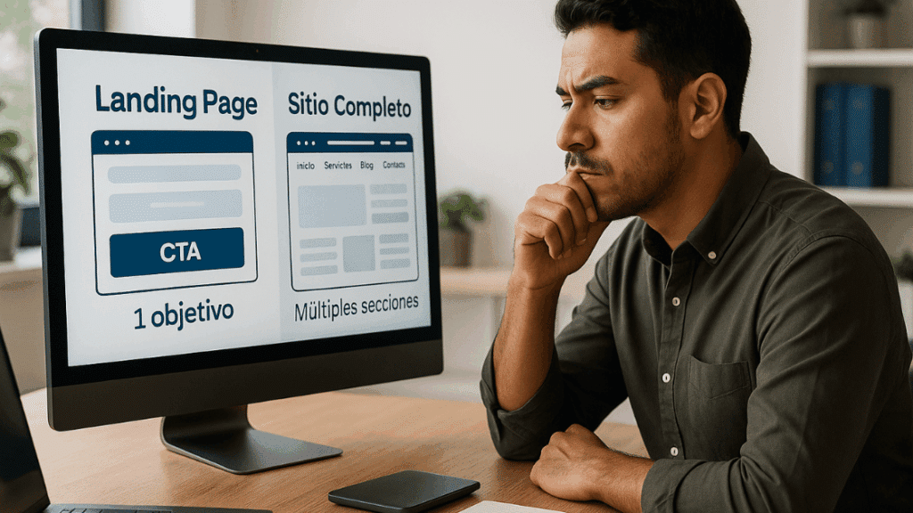 Landing page o sitio completo cómo elegir según tu negocio